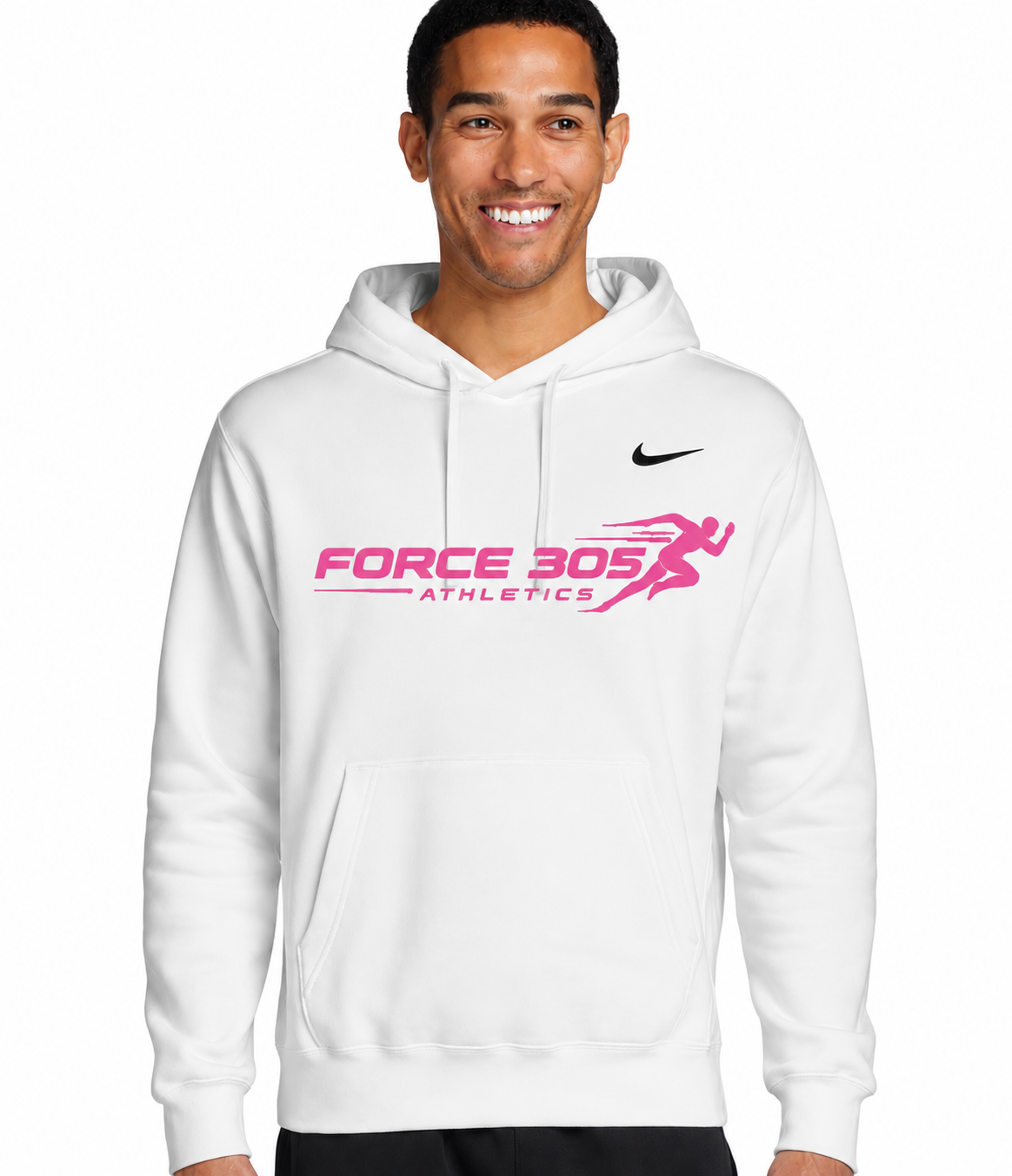 Nike Force 305 Athletics Hoodie with Pink Letters