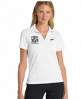 Women's Nike V Neck Polo with Black letters
