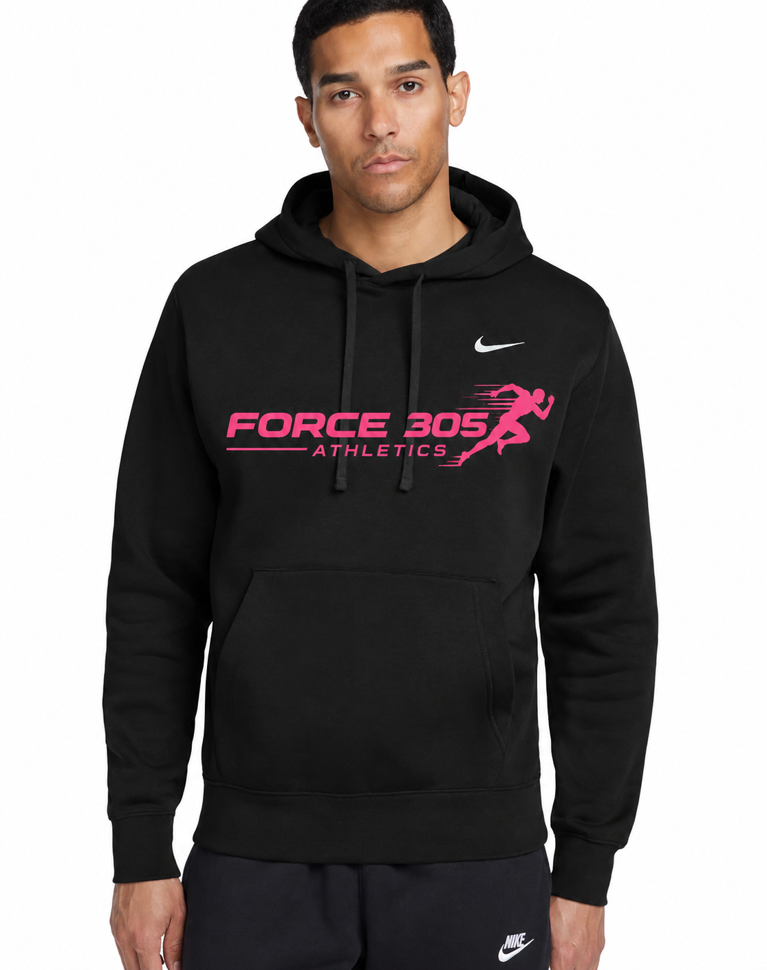 Nike Force 305 Athletics Hoodie with Pink Letters