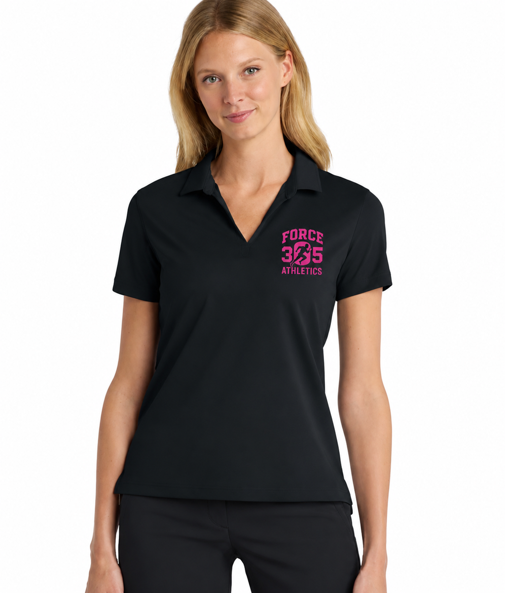Nike Women's V Neck Polo with Pink Letters