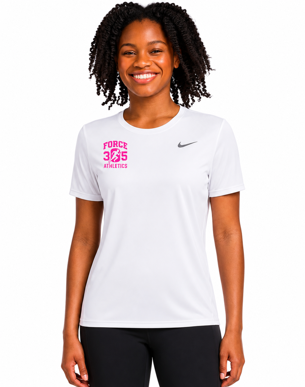 Nike Women's Short Sleeve T-Shirt with Pink Letters