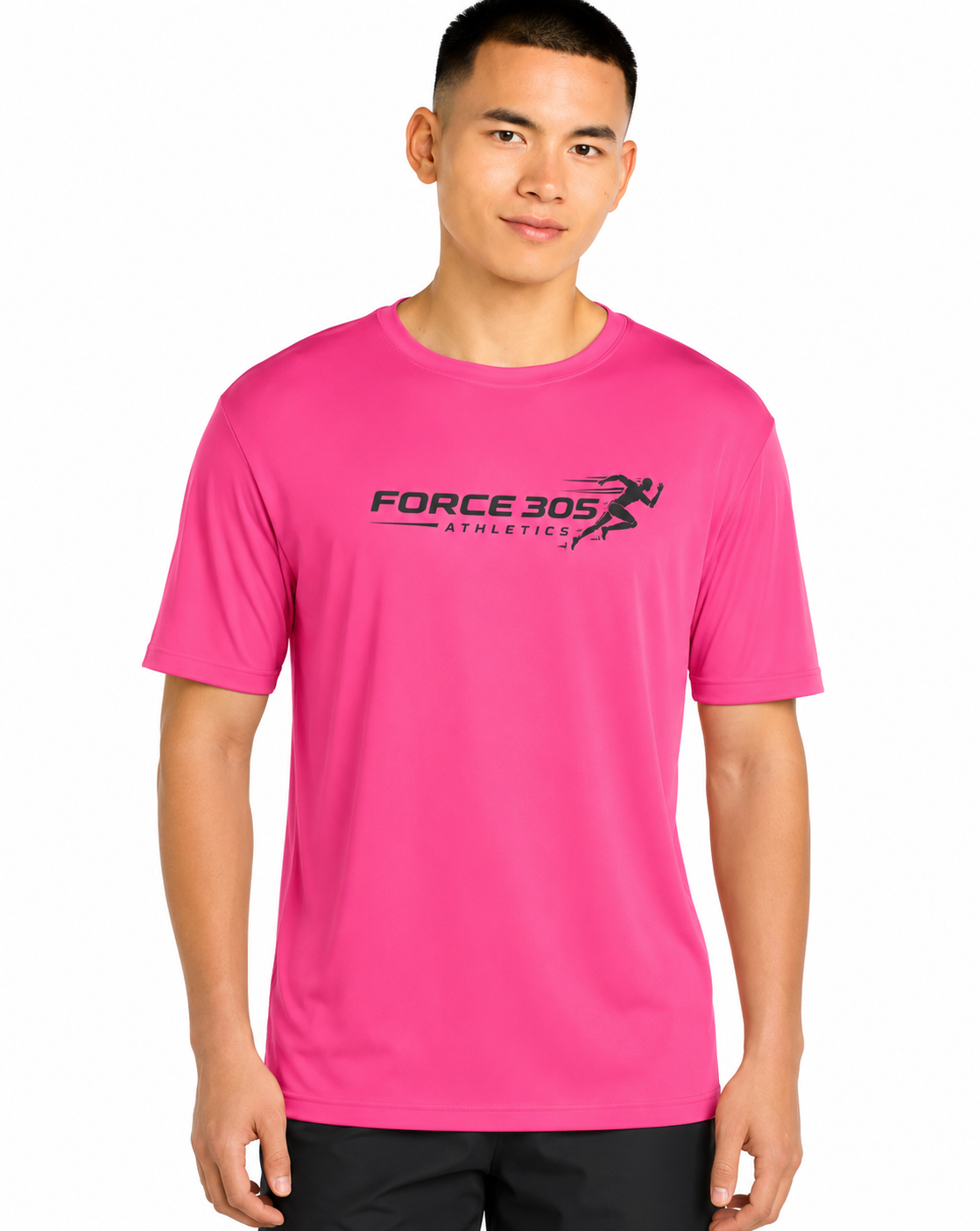 Men's Pink Drifit Shirt with Black Letters